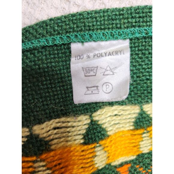 Vintage Candle Theme Table Runner Woven Retro Green Mid Century Ethnic - Picture 4 of 9